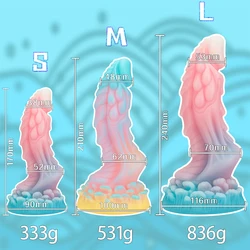 Luminous Huge Dildos Anal Butt Plug Dragon Monster Dildo G-spot Masturbation Suction Cup Soft Silicone Adult Sex Toys for Women