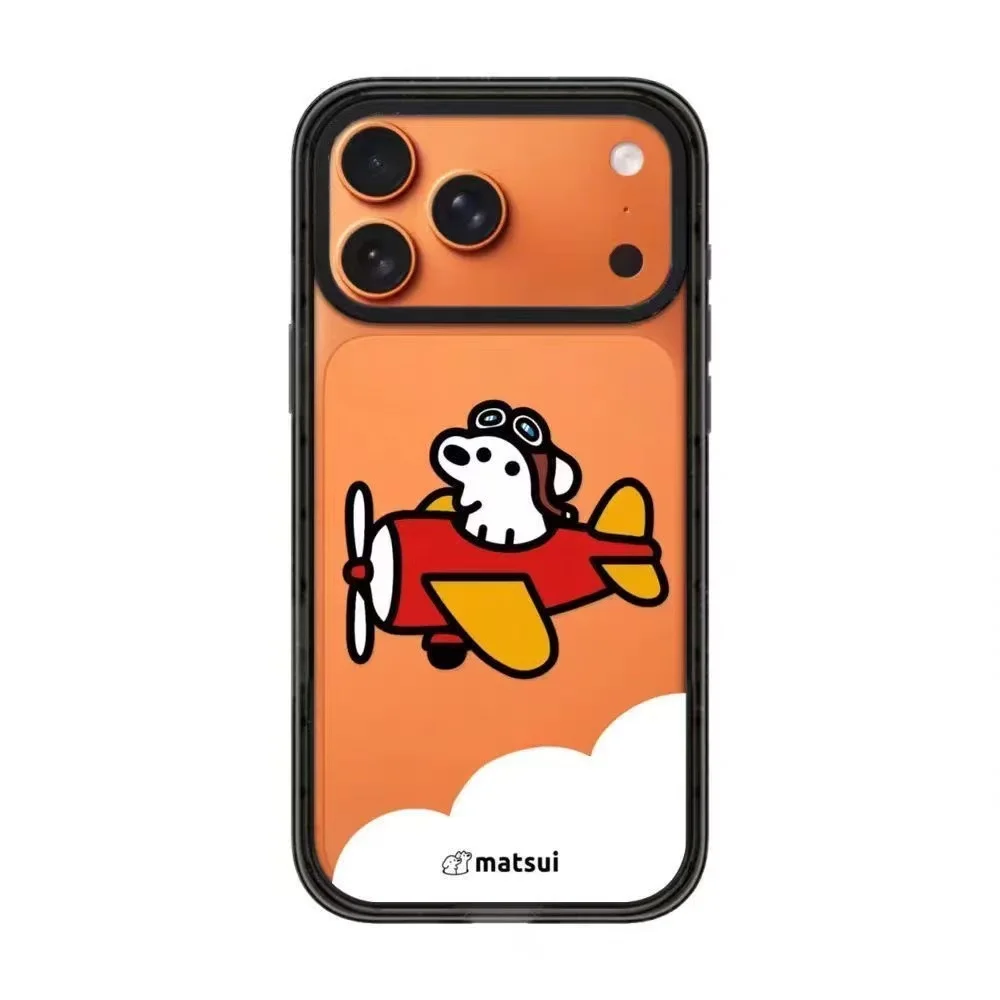 

Cute Pilot Dog 2.0 Acrylic Black Border Phone Cover for IPhone 12 13 14 15 16 17 Pro Max Case for IPhone 17 Air