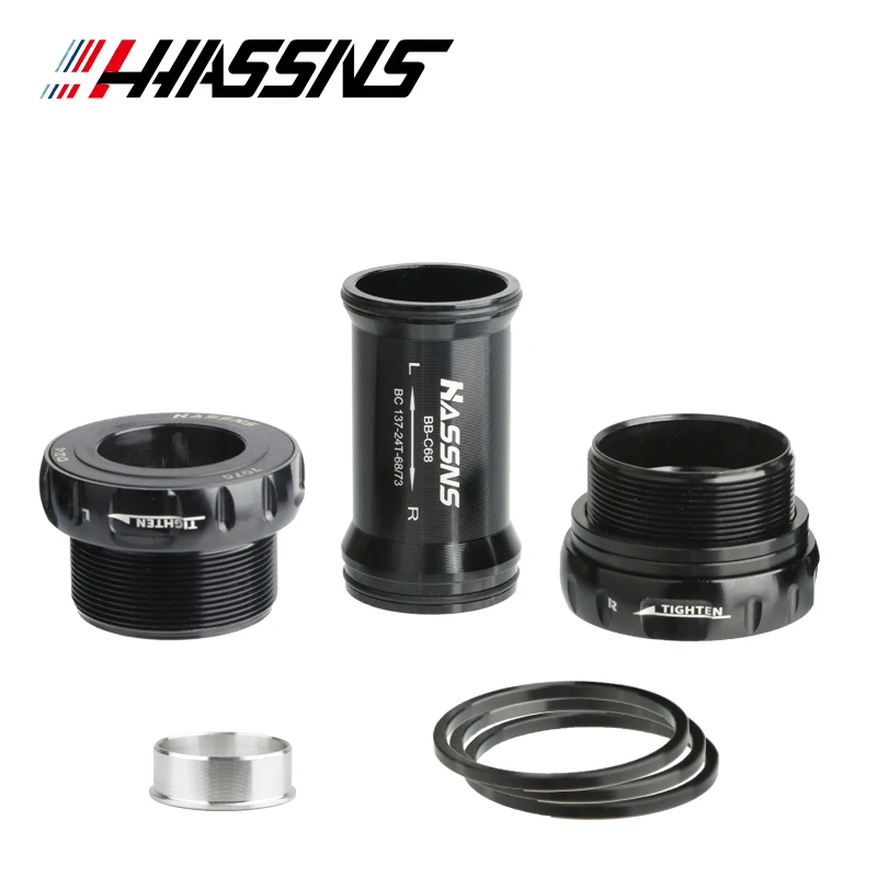 HASSNS Bike Bottom Bracket Ceramics Mtb BB68 Hollowtech Carriage Central Movement for Mountain Bike Crank Crankset Cycling Botto