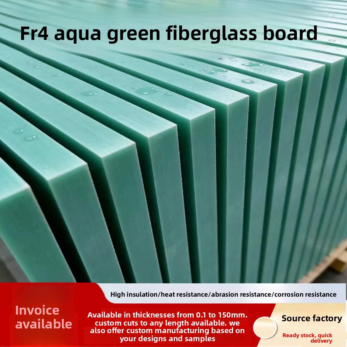 

Water Green Fiberglass Board, Ultra-Thin Epoxy Resin Board Insulation Board Fr4 High-Temperature Processing