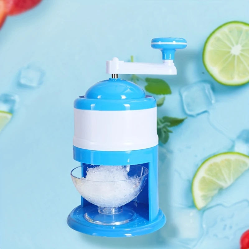 C013-Blue Manual Ice Shaver for Slushies, Snow Cones & Smoothies - Compact Home Machine for Summer Fun & Parties