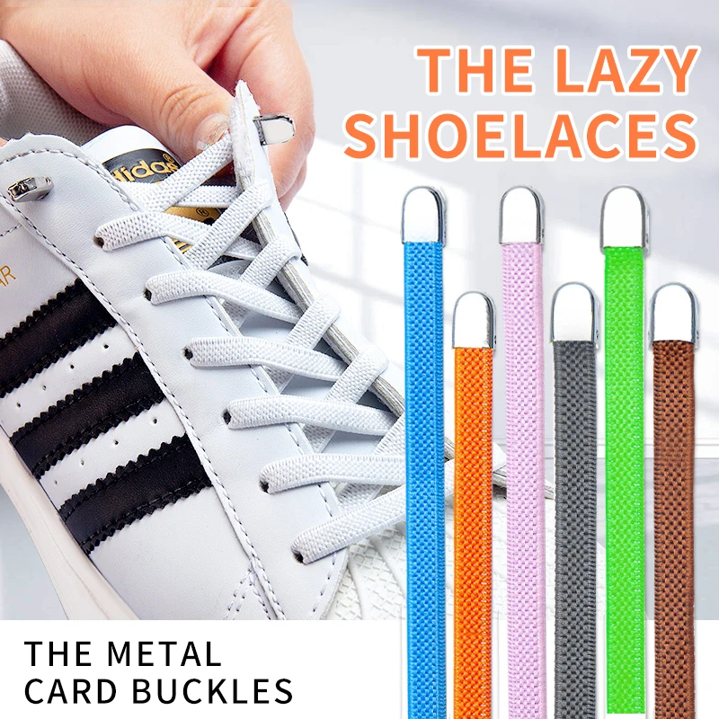 

1 Pair No Tie Shoe laces Elastic Shoelaces Outdoor Leisure Sneakers Quick Safety Flat Shoelace Kids And Adult Unisex Lazy Laces