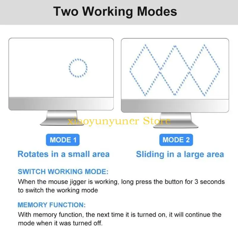 P9JB USB Mouse Jiggler Mouse Mover Random Movement,On/Off Switch Keeps Computer Awake