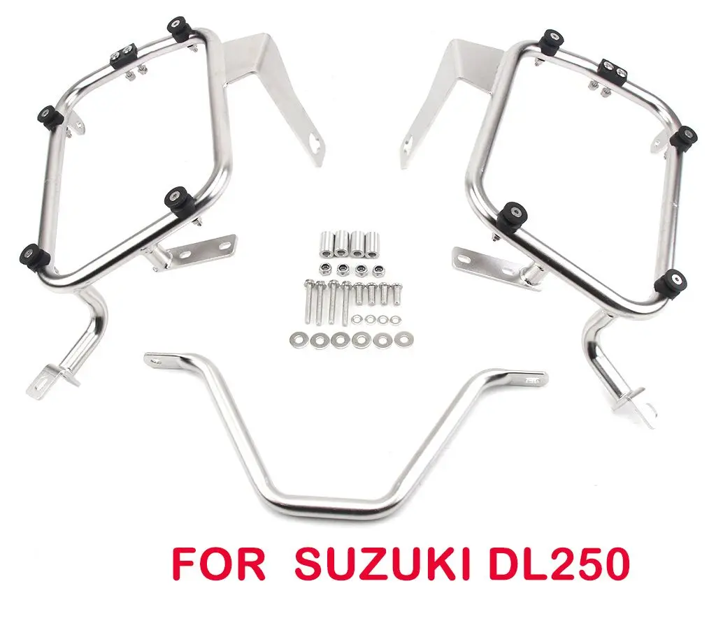 For Suzuki DL250 Side Frame 304 Stainless Steel Side Box Bracket DL250 Aluminum Alloy Side Box Fixing Frame