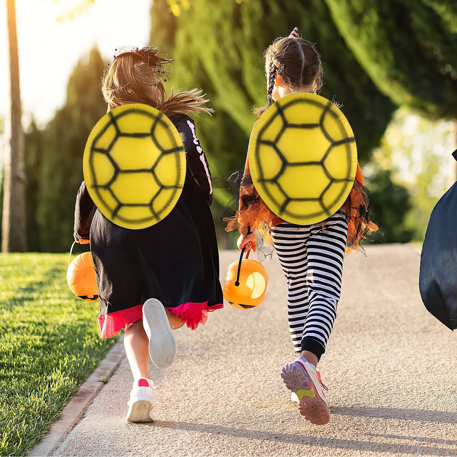 Halloween Turtle Shell Costume Eva Material Wearable Simulation Tortoise Back Cosplay Prop Pretend Play Party Accessory Yellow
