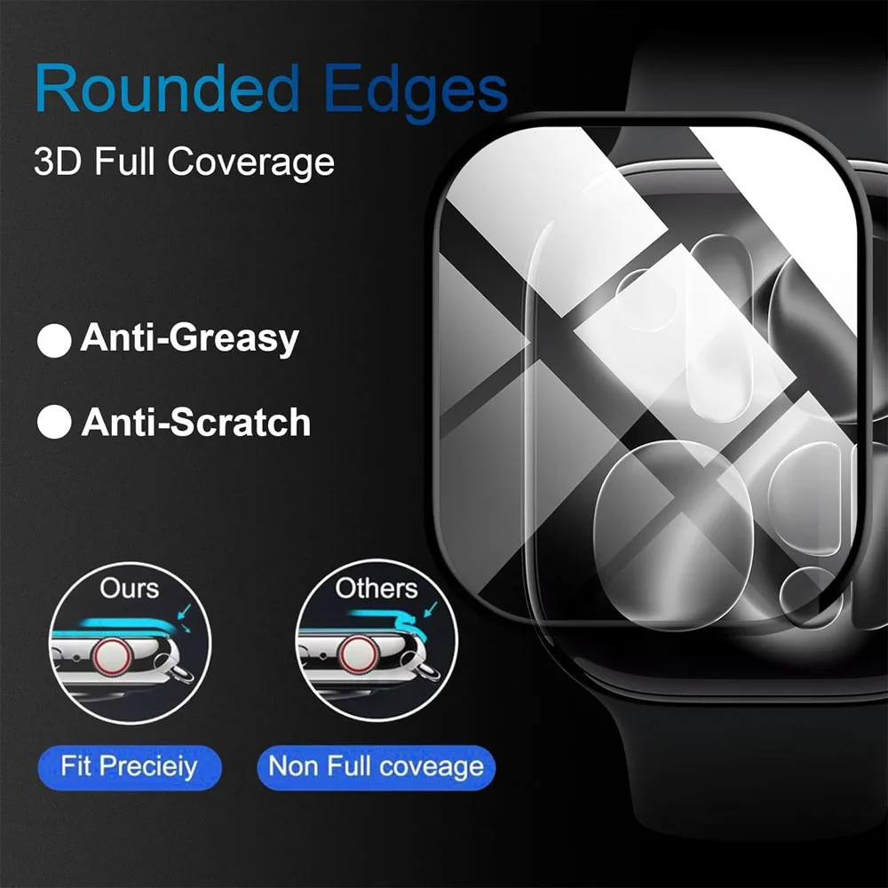 for Apple Watch 11 42mm 46mm Soft Glass Film 3D HD Bubble-Free Anti-Dust Scratch-Resistant iWatch Series 10 11 Screen Protector