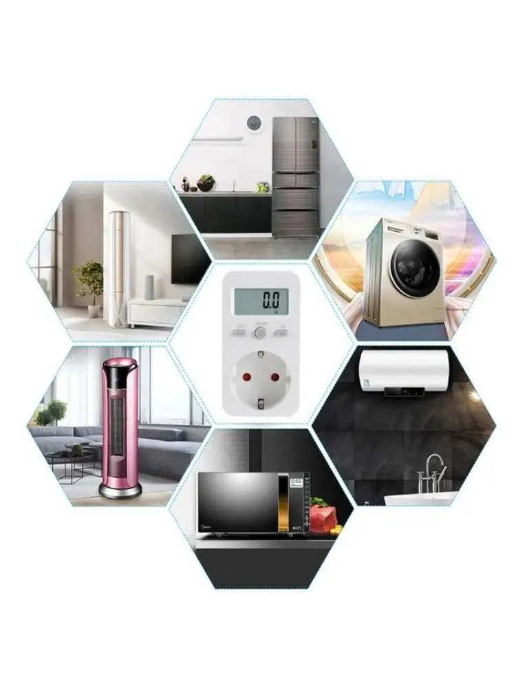 

652F EU Plug Digital for DC Energy Meter Wattmeter Wattmeter Watt Monitor , Kilowatt Wattage Amp Tester,Energy Meter