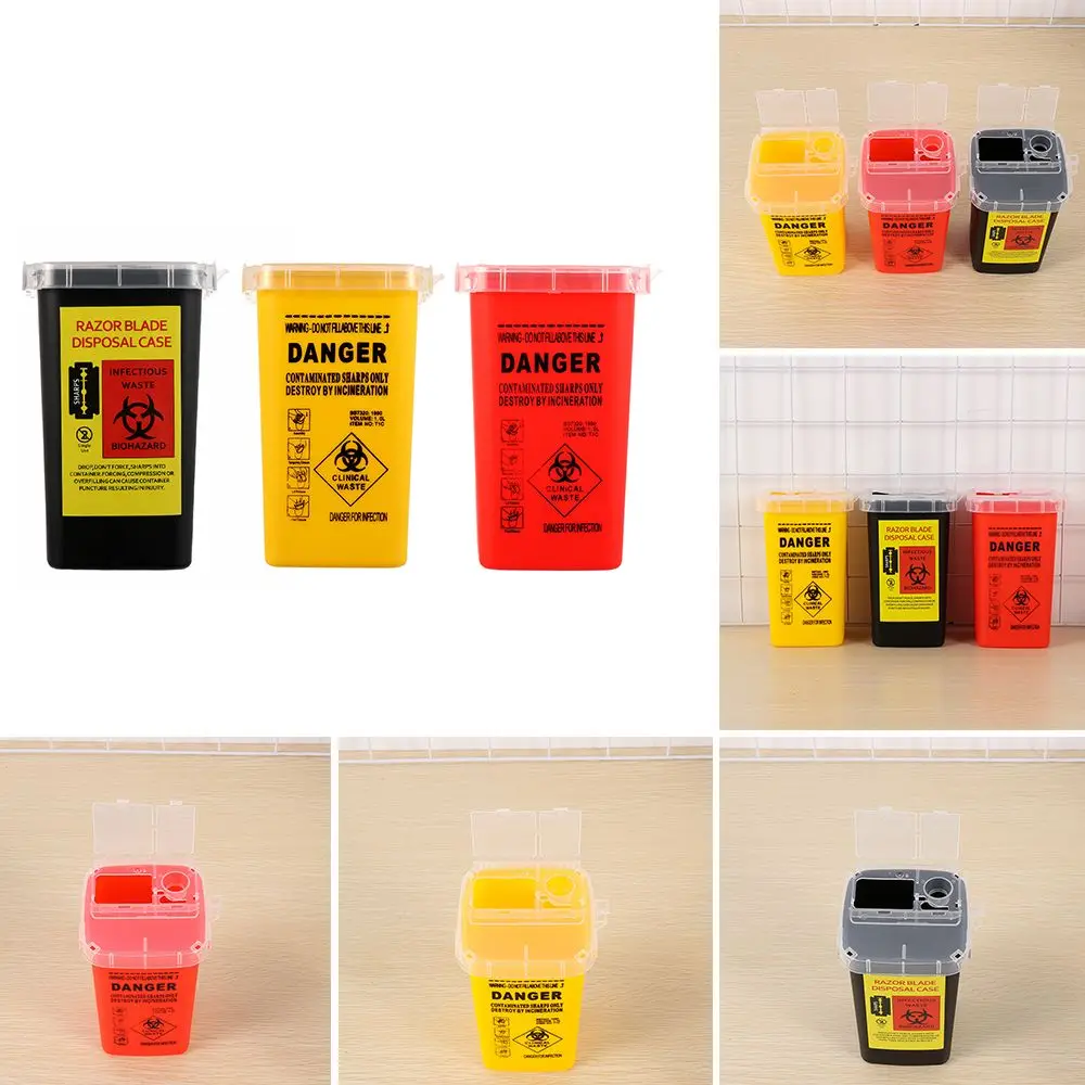 Biohazard Box Medical Tool Storage Collect Box Sharps Container Needles Bin Waste Box