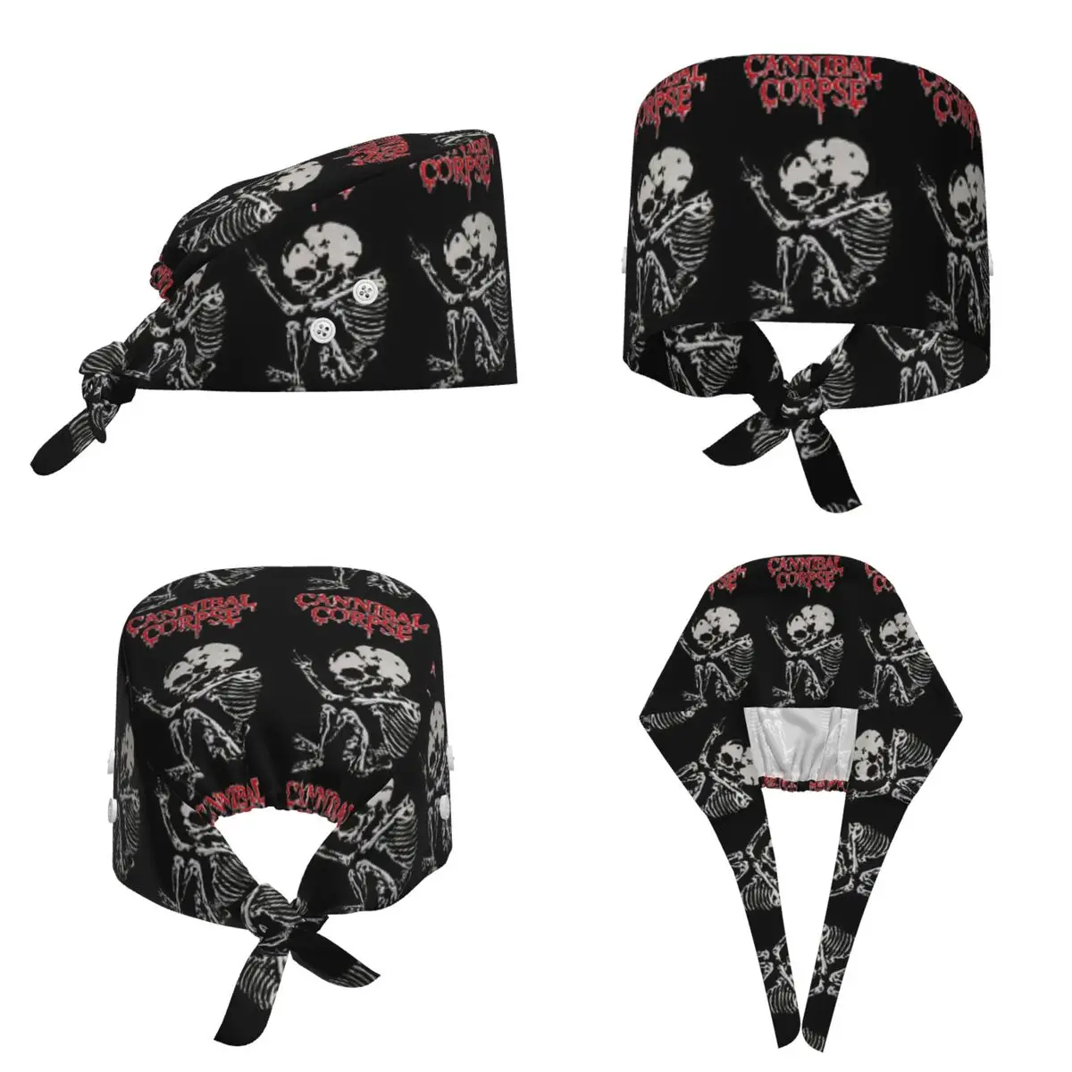 Cannibal Corpse Heavy Metal Band Horror Scrub Hat Doctor Working Surgical Cap Men Women Adjustable Nursing Caps for Dentist