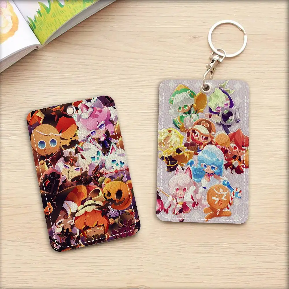 C-Cookie Run K-Kingdom Office Supply Men And Women Credit Card Keyrings Student Card ID Card Holder Credential Holder Card