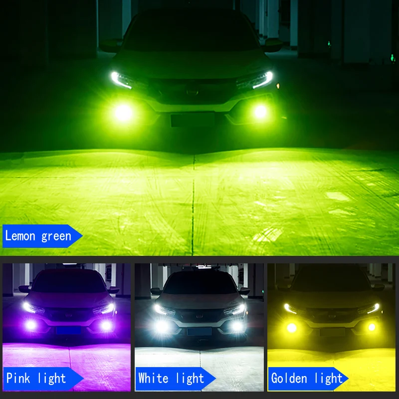 2pcsP13W LED Day Lamps Canbus Error Free Auto Daytime Running Light Bulbs White Lemon Green Golden Pink Yellow For Skoda Yeti 5L