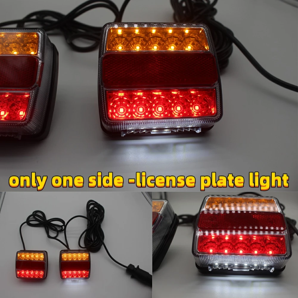 ATVOV 12V Magnetic LED Trailer Rear Light Wired Brake License Number Plate Light 10m Cable 7 Pin Trailers Caravans Truck Trailer