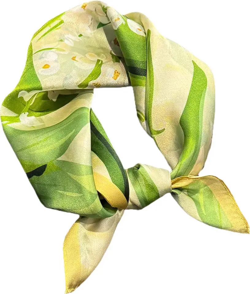 

100% Pure Silk Scarf Women Neck Hair Foulard Square Headband Scarves Bandana Fashion Hijab Print Poncho Scarves Pashmina Шарфы