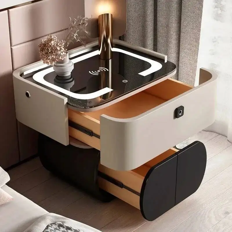 

Nightstands Safe Black Modern Wooden Italiya Design Luxury Unique Nightstands Bedroom Storage Table De Chevet Home Furniture