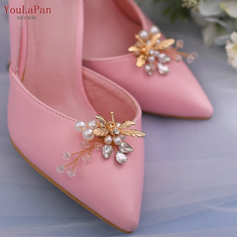 YouLaPan 1 Pair Shoe Clips Removable Charm Woman Shoe Buckle Bride Bridesmaid Wedding Shoe Accessories Heels Decoration Clip X33