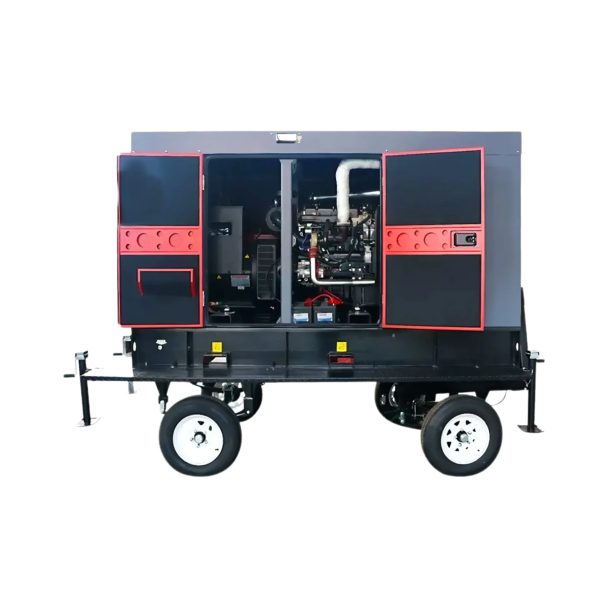 60kW 80kW 110kW Industrial Grade Mobile Trailer Diesel Generator Silent Power Station For Factory Workshop Backup