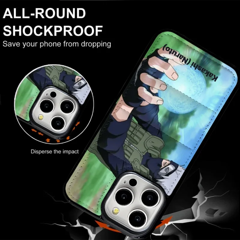 Funda de teléfono Anime Kakashi Naruto para iPhone 11 12 13 14 15 16 17 Pro Max Plus Air 17Air NARUTO Buffer Chaqueta Funda