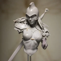 1/10 Resin bust unpainted model kit, Ancient Female Warrior unassembled and unpainted GK, 734X