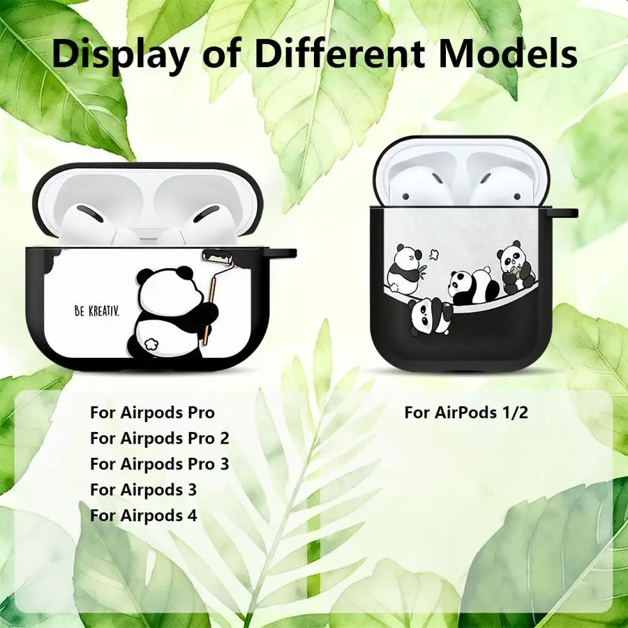 Black Adorable Panda Case For Airpods 3 1 Pro3 2 4 Pro Pro2 Earphone Cases Cover