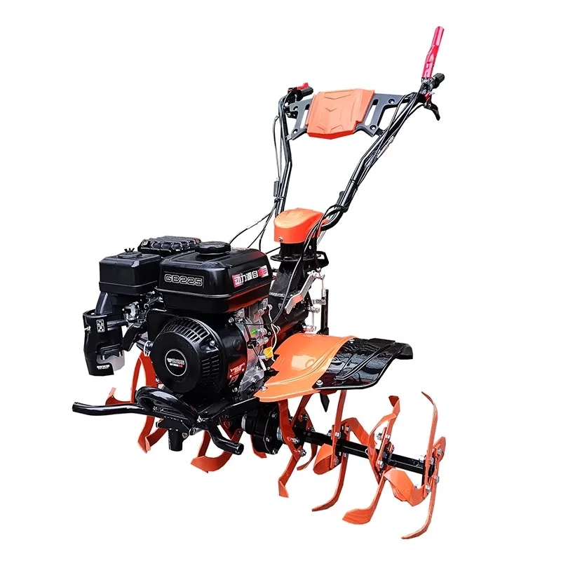 Micro tiller diesel small multi-function  household rotary tiller weeding ditching tiller water and dry dual-purpose
