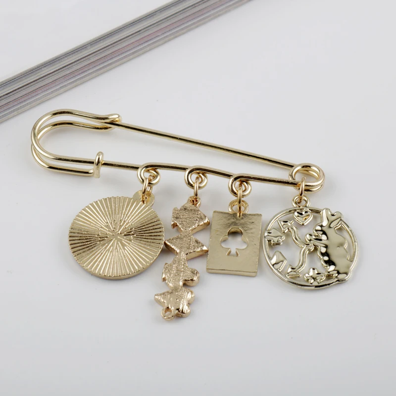 Alice in Wonderland Cartoon Brooch Pin, Cute Metal Enamel Rabbit Clock Badge for Women Kids Bags Hats Safety Decoration view 6