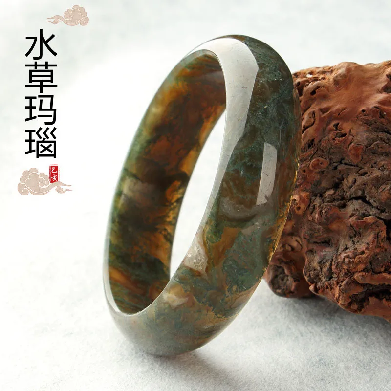 , Indian aquatic , moss agate , jade bracelet