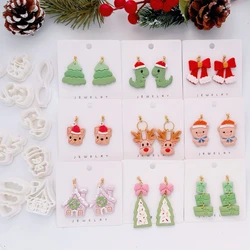 Soft Pottery Polymer Clay Cutter DIY Elk/dog Cute Shape Earrings for Christmas Cutting Mold Jewelry Pendant Making Clay Tools