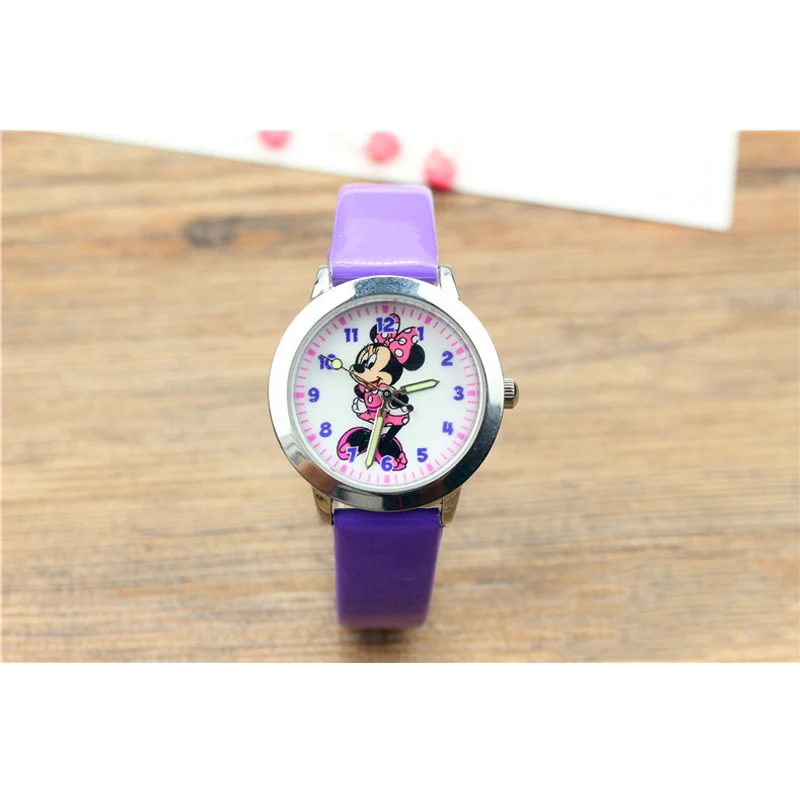 NEW Disney Minnie Mouse Kids Watch Mickey Minnie Mouse Anime Figure Watches Children Cartoon Quartz Watches for Girls Gifts Toys