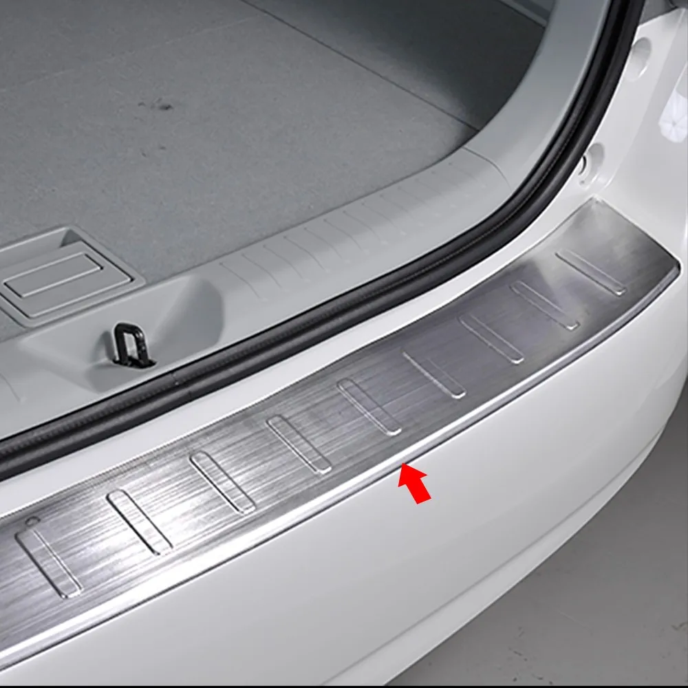 Car Rear Bumper Protection Stainless Steel Exterior Trim Anti-Kicked Scratch Rear Guard Plate Sticker for Toyota Prius A ZVW40