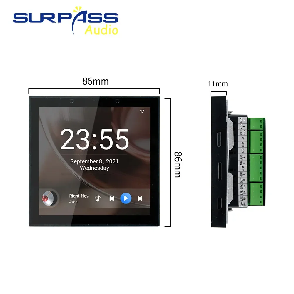 مضخم صوت ذكي WiFi مع نظام أندرويد 8.1 نظام المسرح المنزلي شاشة تعمل باللمس بلوتوث مكبر صوت RMS 15 وات مكبر صوت للسقف #5