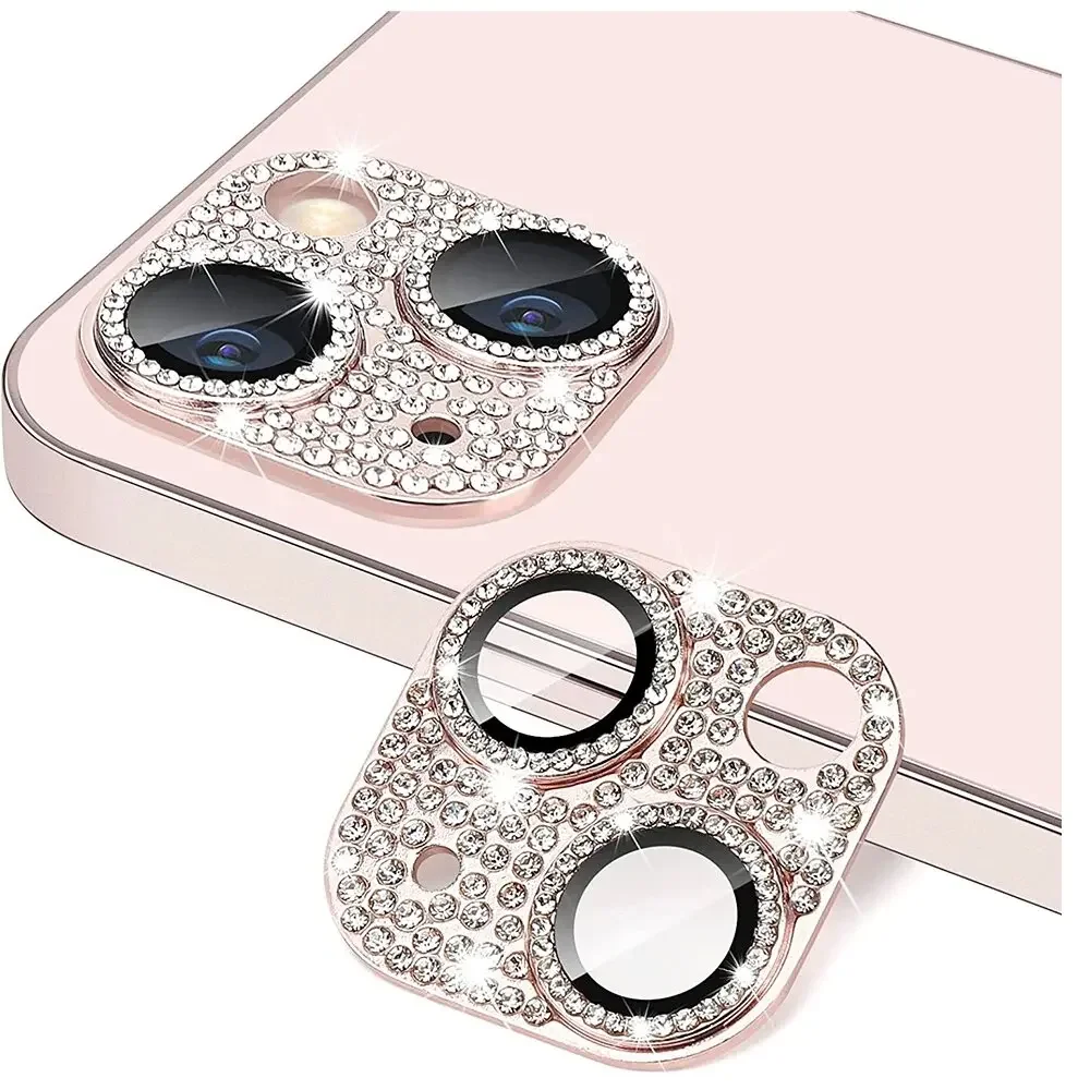 

Glitter Diamond Camera Lens Protector Case For iPhone 16 Film 15 14 13 12 11 Pro Max Plus 13 12 Mini Metal Screen Protect Film