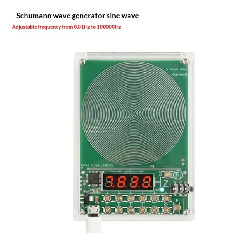 0.01Hz~100000Hz Adjustable Frequency Schumann Wave Signal Generator, 5 V DC Sine Wave Signal Generator, Micro USB Interface
