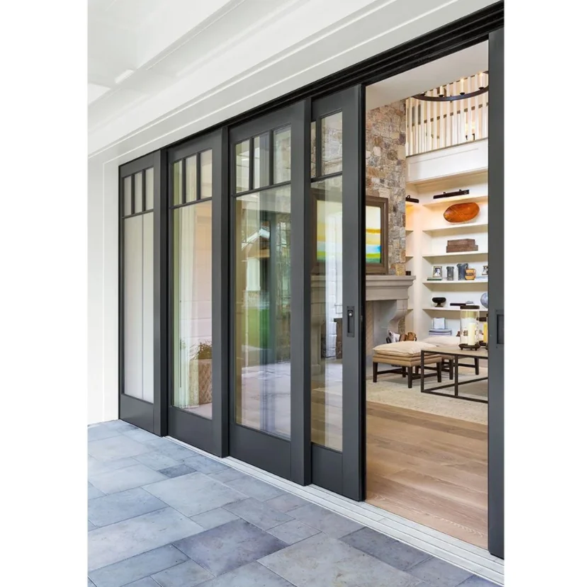 

Aluminum Glass Pt/Pd Door 4 Double Open Folding and Sliding Tempered Glass Waterproof for Entrance Door Aluminum Pt Pd Door