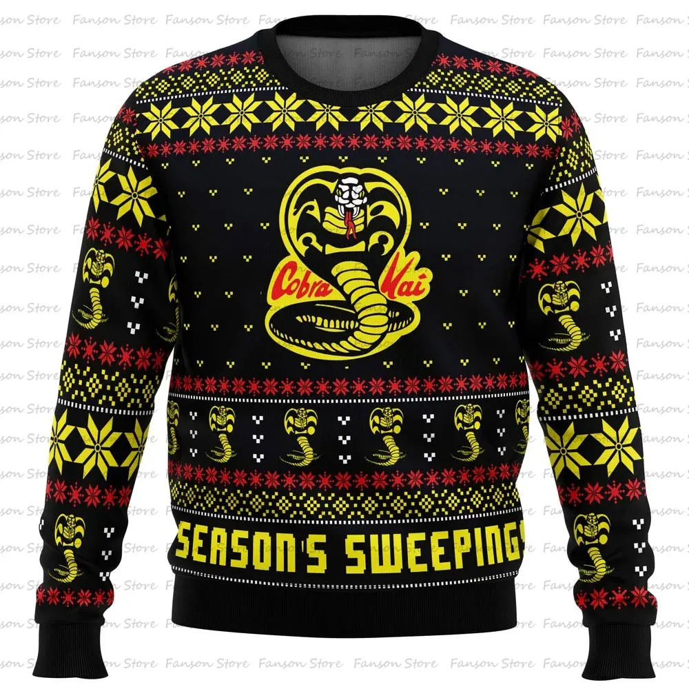 Season's Sweepings-Pull de Noël Anime pour hommes et femmes, Sweat capuche de dessin animé, Sweat-shirt pour casal, Mode Y, A