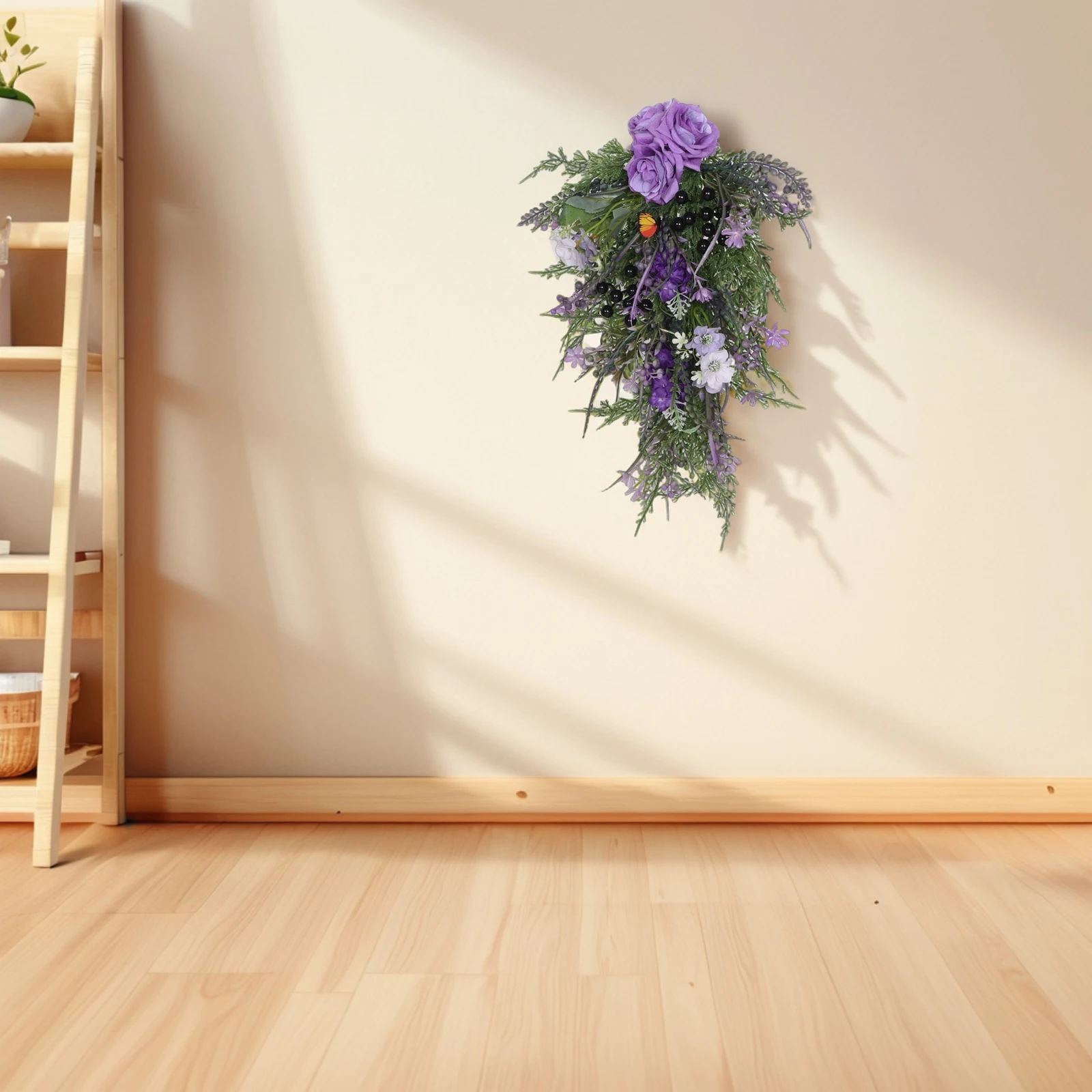 

1pcs Artificial Rose Wall Hanging Faux Flower Decor Home Store Bedroom Living Room Front Door Wreath Lifelike Blossom Spring
