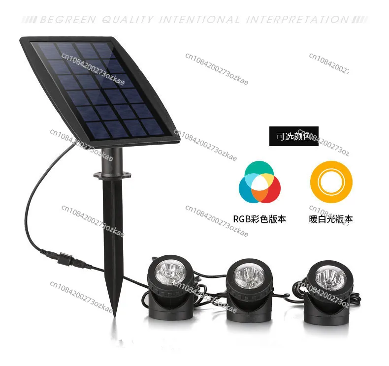 One To Three Warm White Light Solar Pool 3 Lamp Holder Underwater Control Diving