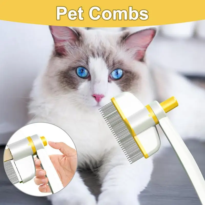 Dog Hair Comb Rotation Design Short Hair Cat Brush For Shedding Detangling Cat Comb Dematting Comb Cat Comb For Pets Removing