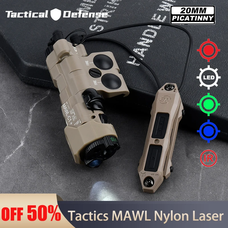

Airsoft Tactical MAWL-C1 Red Blue Green Dot Laser IR MAWL LED Weapon Light High Power Hunting Flashlight Accesories