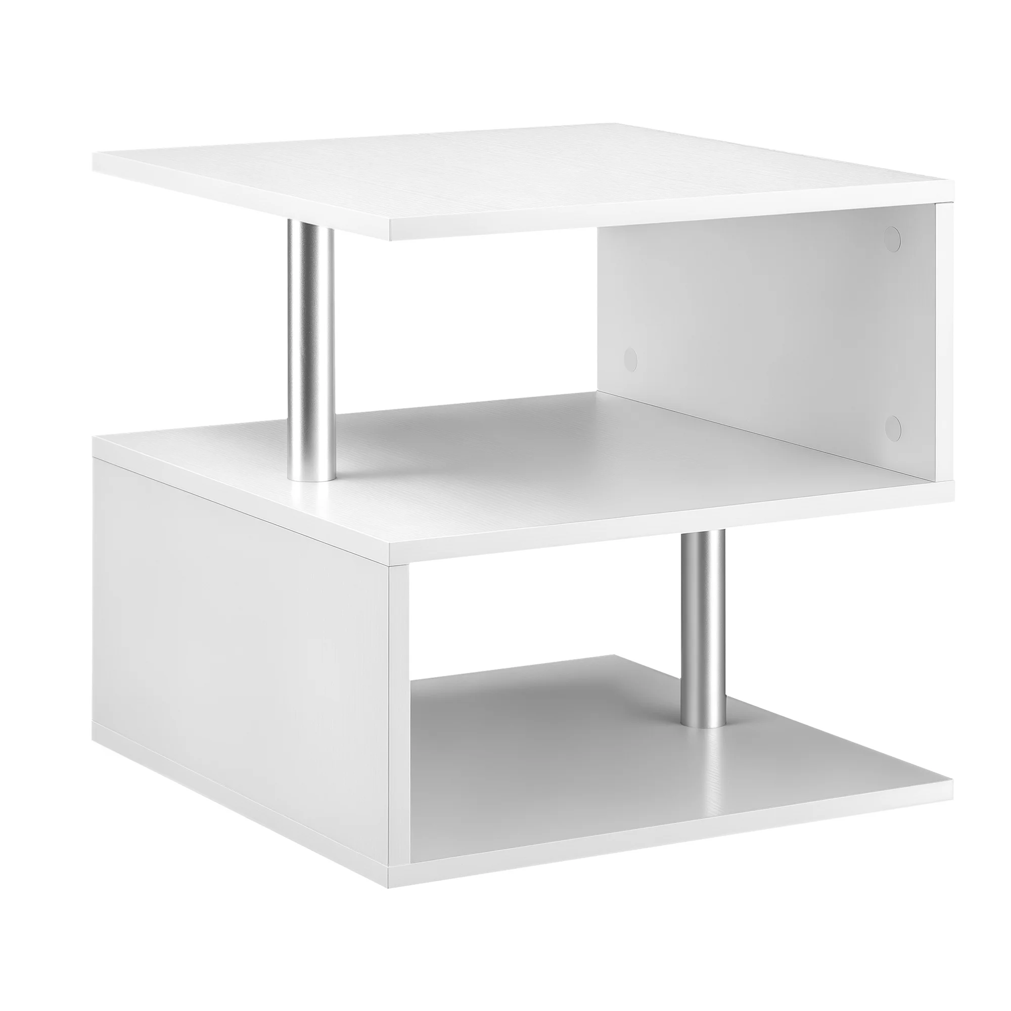 HOMCOM Mesa Auxiliar de Salón con Compartimento Abierto 50x50x50cm