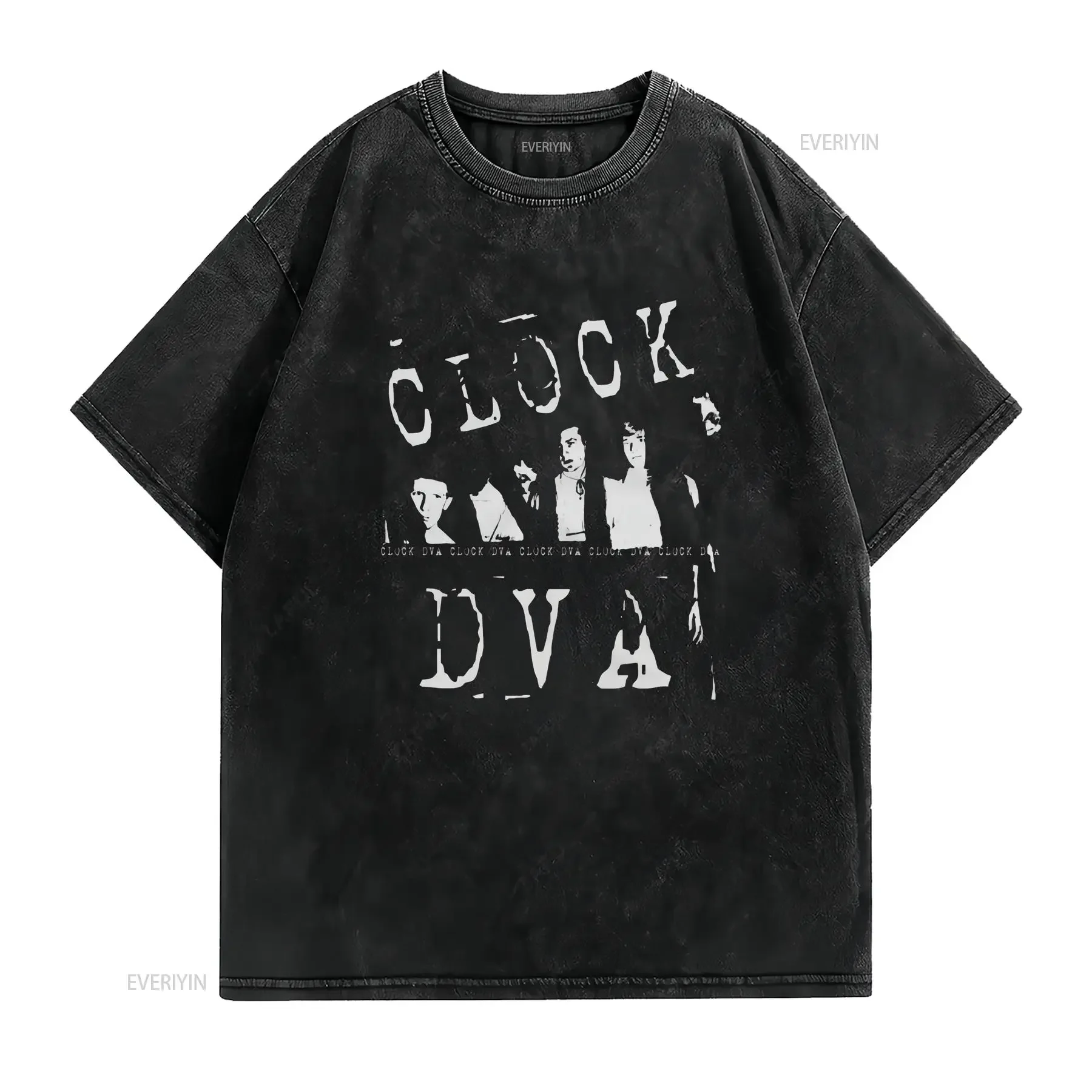 Clock DVA band artwork black T shirt short sleeve All sizes S to 45XL 1T261 vintage Washed Casual Unisex streetwear Breathable