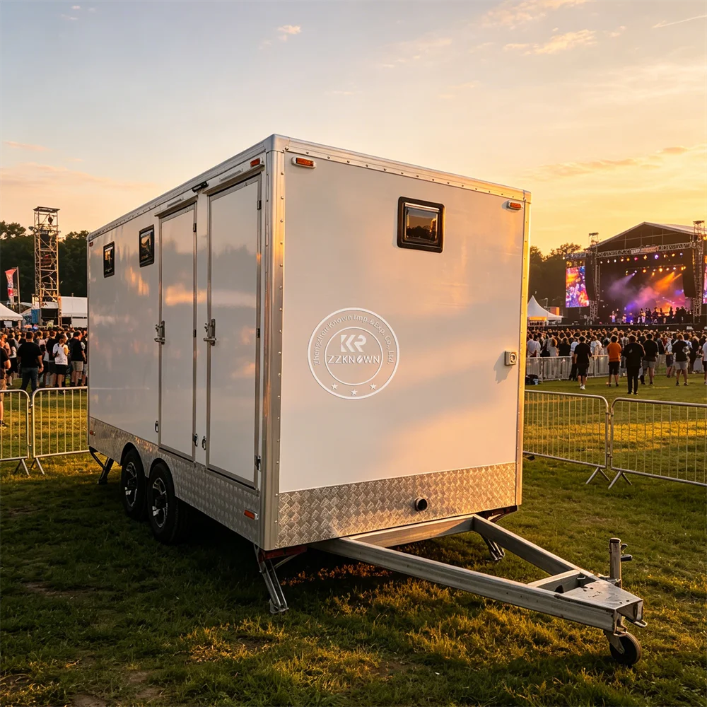 Outdoor Portable Restroom Trailer Outdoor Portable Toilet Trailer Bathroom with Air Conditioning and Water Tank