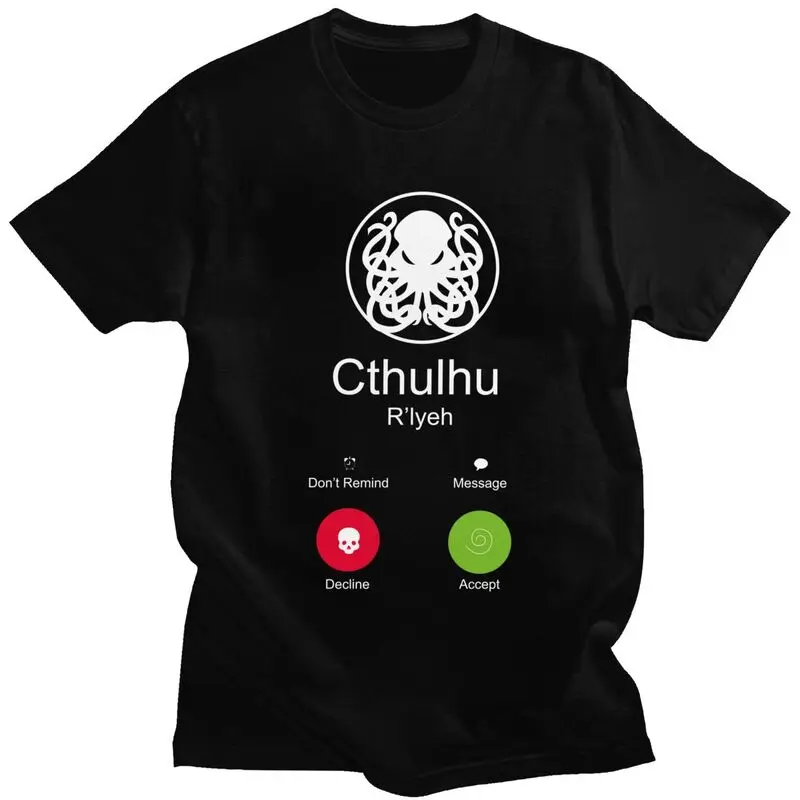 

Custom Mens The Call Of Cthulhu T Shirt Short Sleeves Cotton Tshirts Streetwear T-shirt Leisure R'lyeh Octopus Tee Clothing