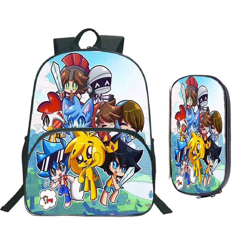 Compadretes Mikecrack Game Backpack Pencial Bag 2pcs Boys Girls Casual Schoolbag Child Waterproof Knapsack Harajuku Backpacks