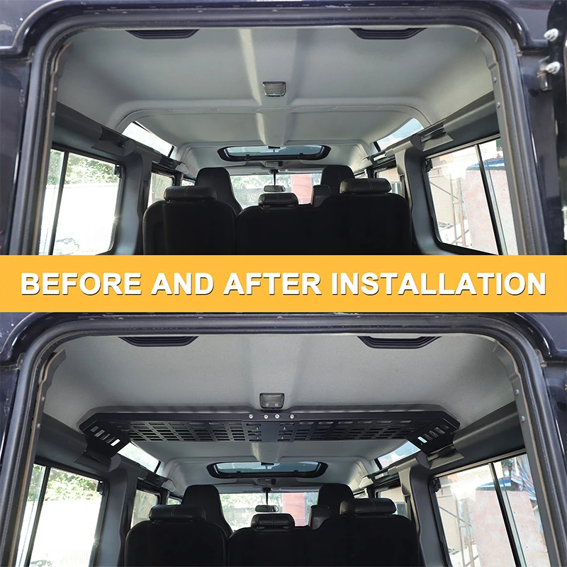 

For Land Rover Defender 90 110 130 2004-2018 Car trunk interior accessories Car trunk roof aluminum alloy luggage rack