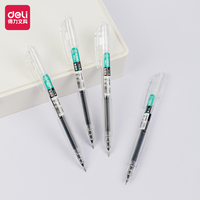 Deli 4pcs 0.5mm Black Ink Quick-drying Gel Pen School Student Supplies Office Supplies Signing Pen Office Pen Stationery