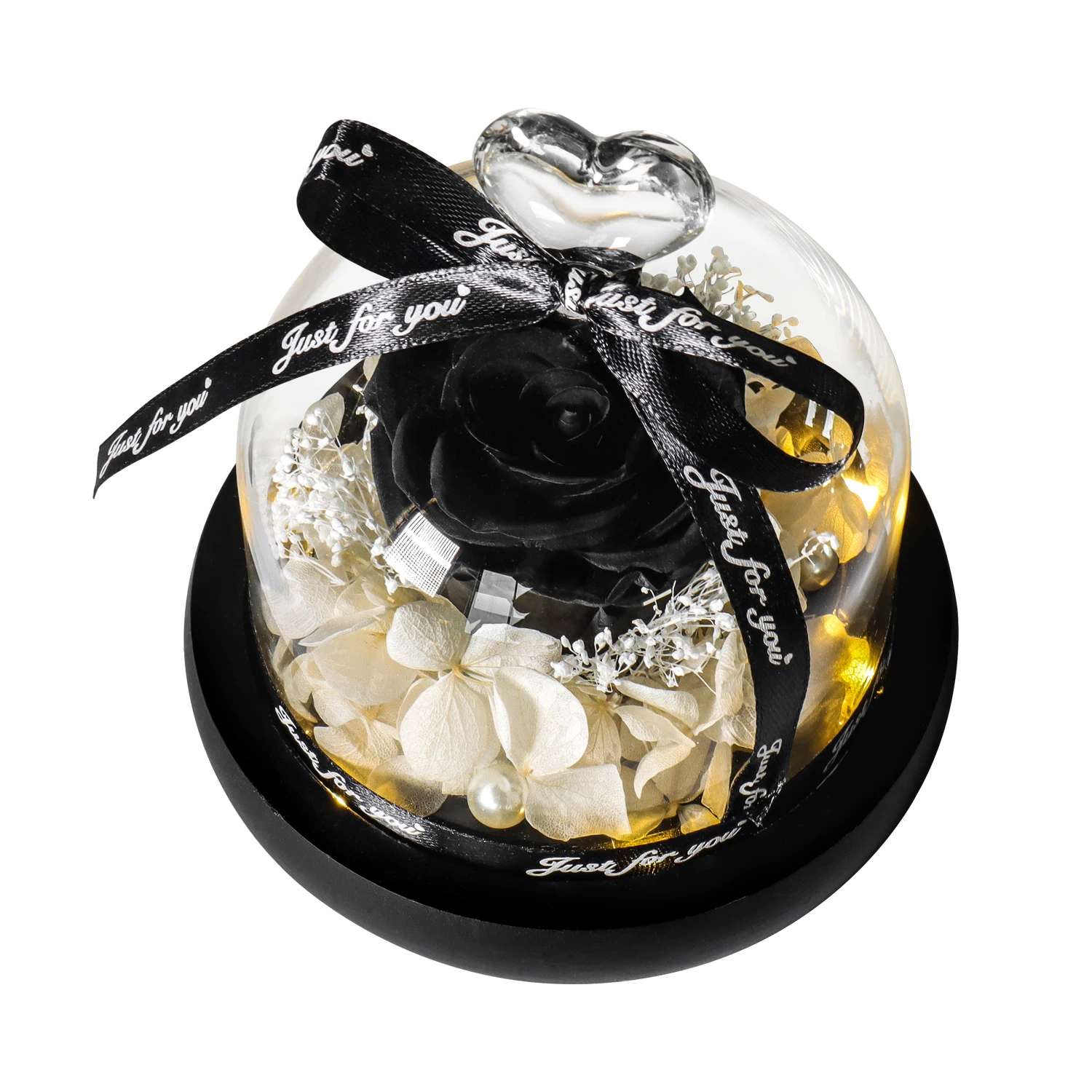 Natural Eternal Flowers Beauty and Beast Forever Preserved Rose In Glass with Led Valentine Wedding Mothers Day Gifts for Her