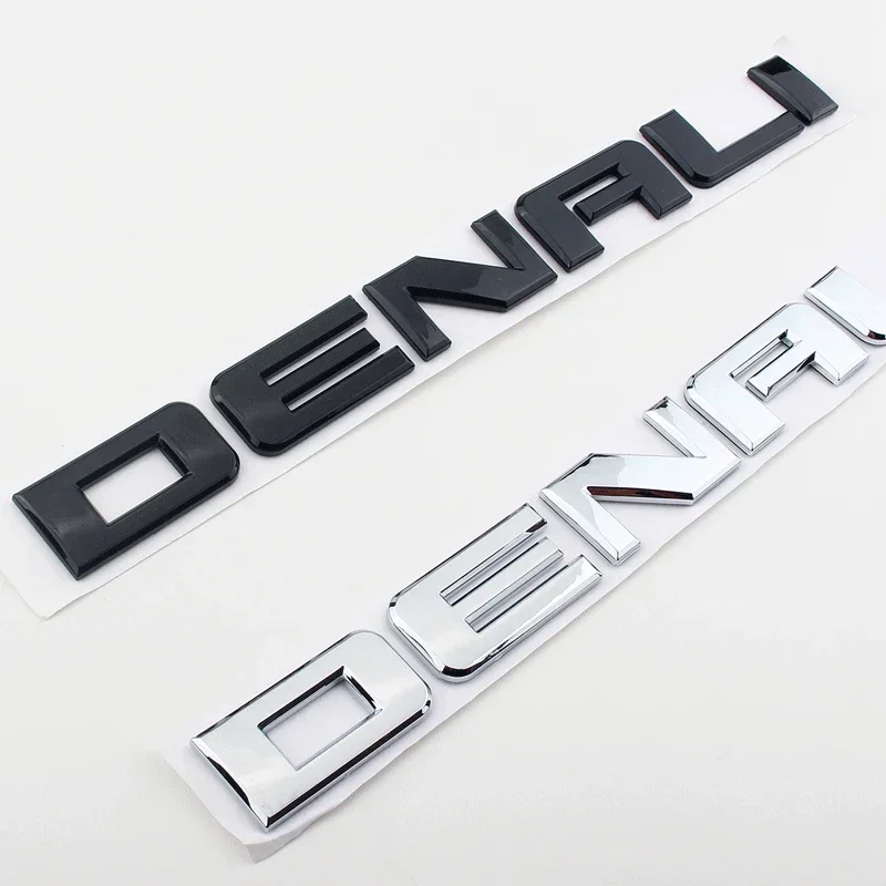 3D ABS DENALI Logo Rear Boot Trunk Side Fender Emblem Badge Sticker Decals Car Styling Accessories For Chevrolet SIERRA Ford GMC