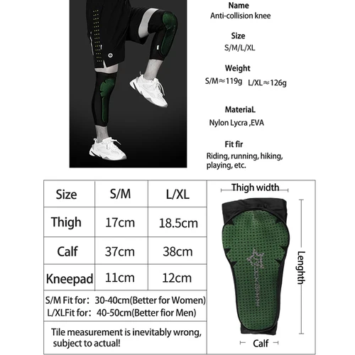 Imagen 2 del producto Rodillera ROCKBROS, equipo de protección para bicicleta de montaña y carretera, calentador de piernas para deportes al aire libre, accesorios para patinaje sobre ruedas transpirable extendido