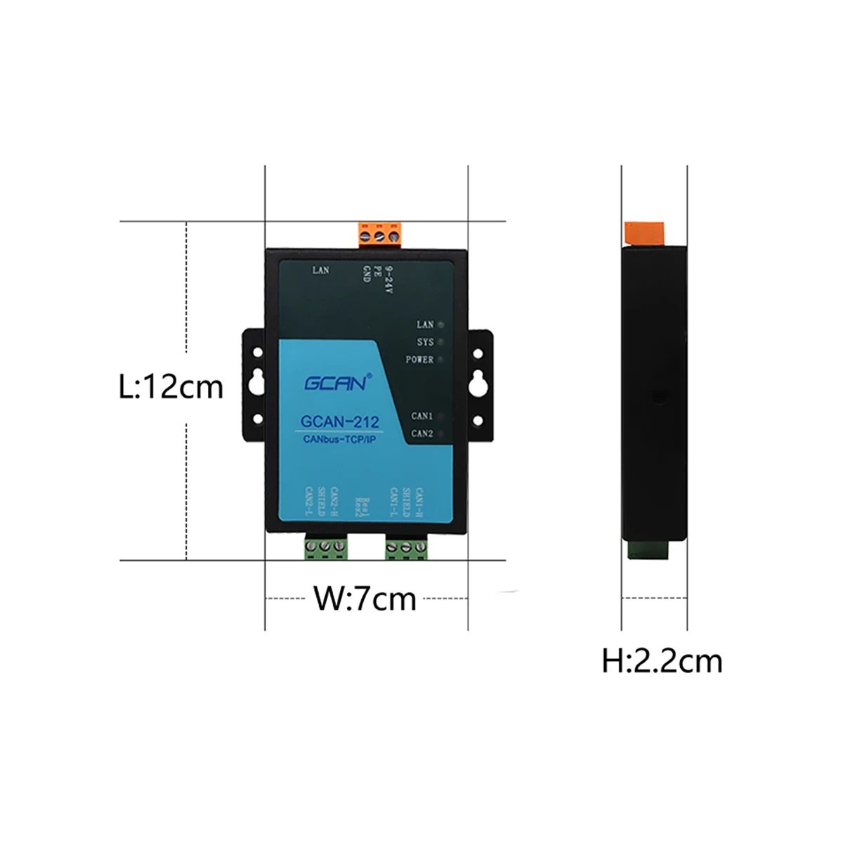 GCAN-212 Módulo Ethernet a CAN Conversión de interfaz Ethernet Convertidor de red CAN Bus para laboratorio Fieldbus