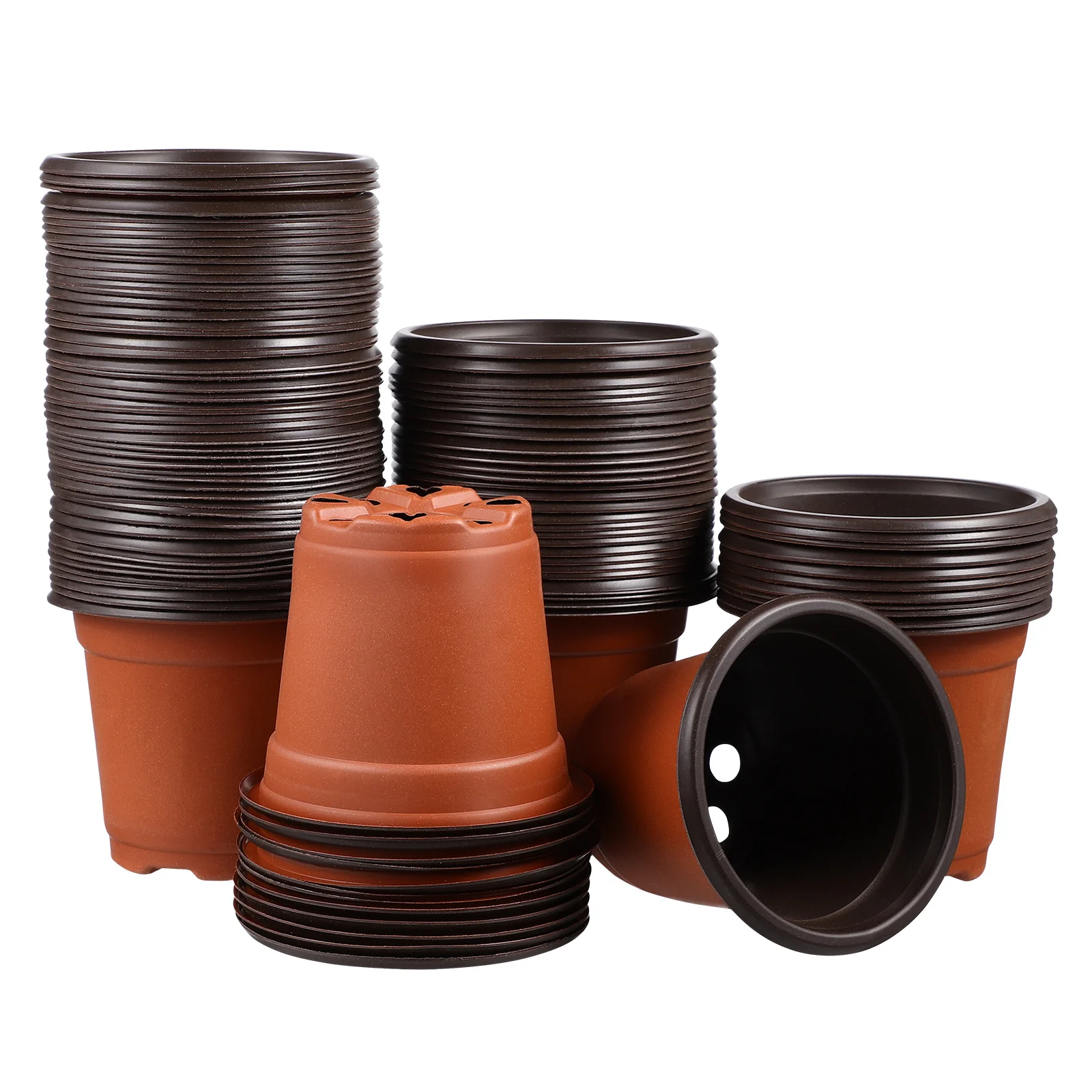 

VALICLUD 100pcs Plastic Flower Pots Outdoor for Gardening Seedlings Indoor Mini Plants Clear Nursery Pot Patio Decor